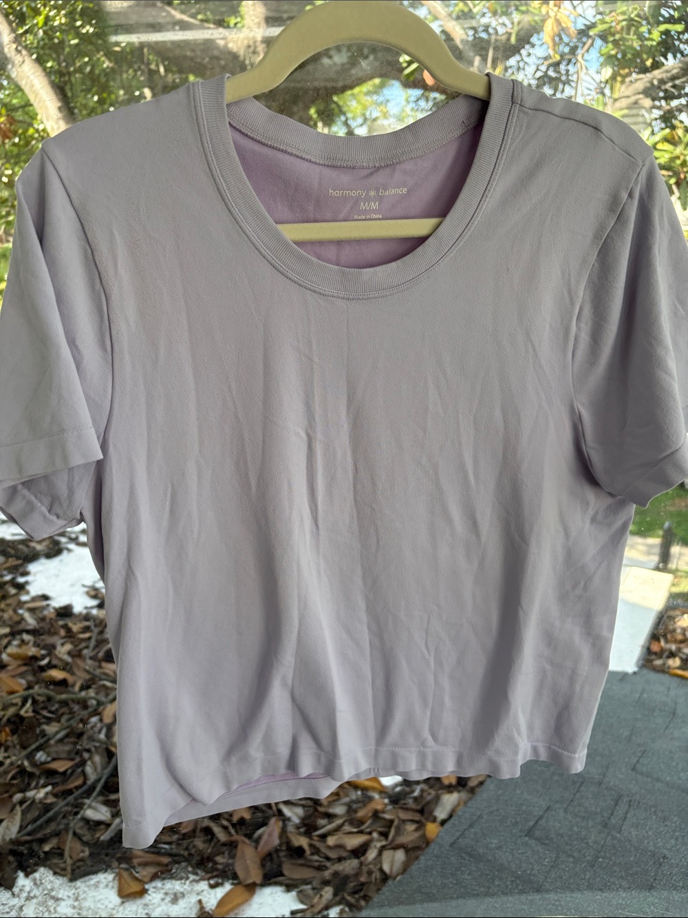 Harmony & Balance Lavender Crewneck Short Sleeve Tee - Women's M